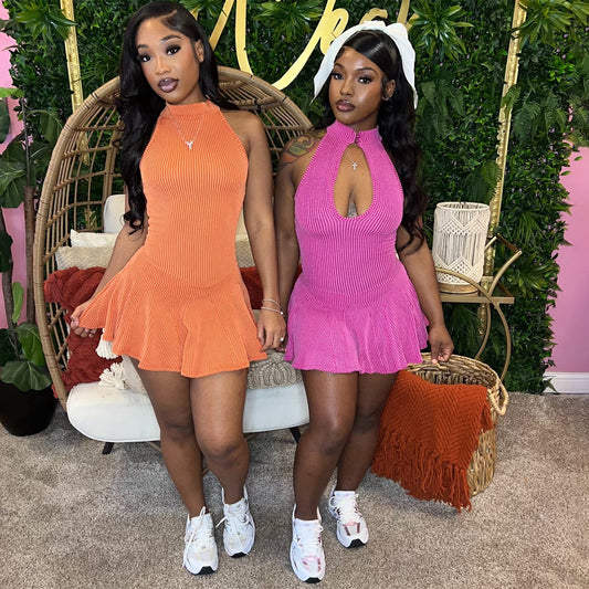 popular  ins pure desire wind Spice Girls sleeveless dress women's summer new temperament slim dress women's wholesale