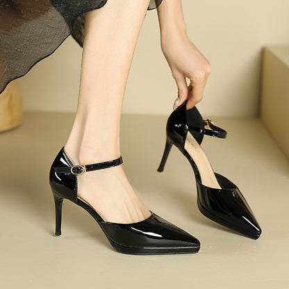 2025 8088-10A pointed-toed stiletto high-heeled shoes for women with bag head hollow high-heeled sandals waterproof table single shoes for women