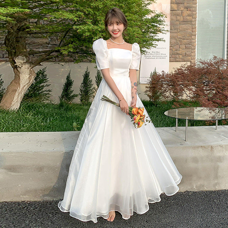 2025 light wedding dress  new bride Mori super fairy simple temperament go out welcome dress dress dress princess style