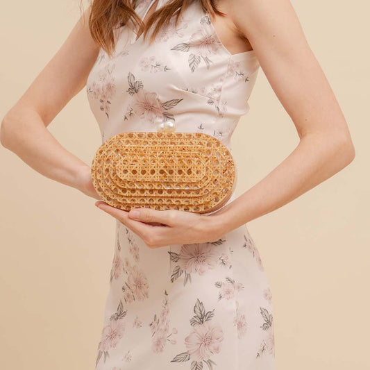 hot-selling new rattan acrylic dinner bag, grab bag, one shoulder oblique span wedding fashion women's bag