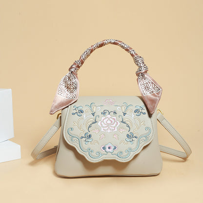 2025 Bag autumn women's popular new fashion Chinese style embroidery literary messenger bag niche high-end shoulder bag women
