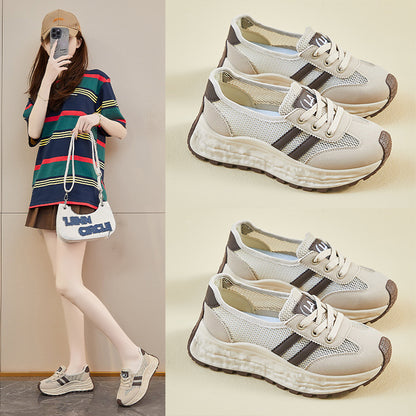 2025  ins Korean version of Forrest Gump shoes women's tide  summer height increase new student sports and leisure mesh breathable ZY2507