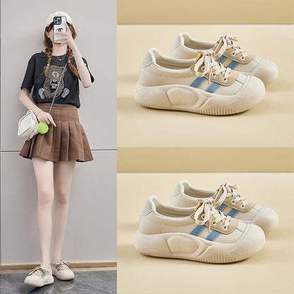 2025  spring little white shoes new Korean version ins female students height increase platform sports board shoes casual shoes KT2682