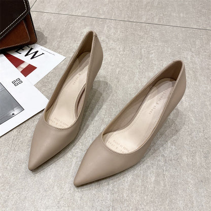 2025 775-15 2025 new thin heel pointed high heels women's simple commuting out high heels Internet celebrities same