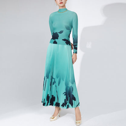 2025 Fashion pleated suit women's autumn clothing high-quality two-piece set processing custom-made 2025 Popular trade big-name women's clothing foundry