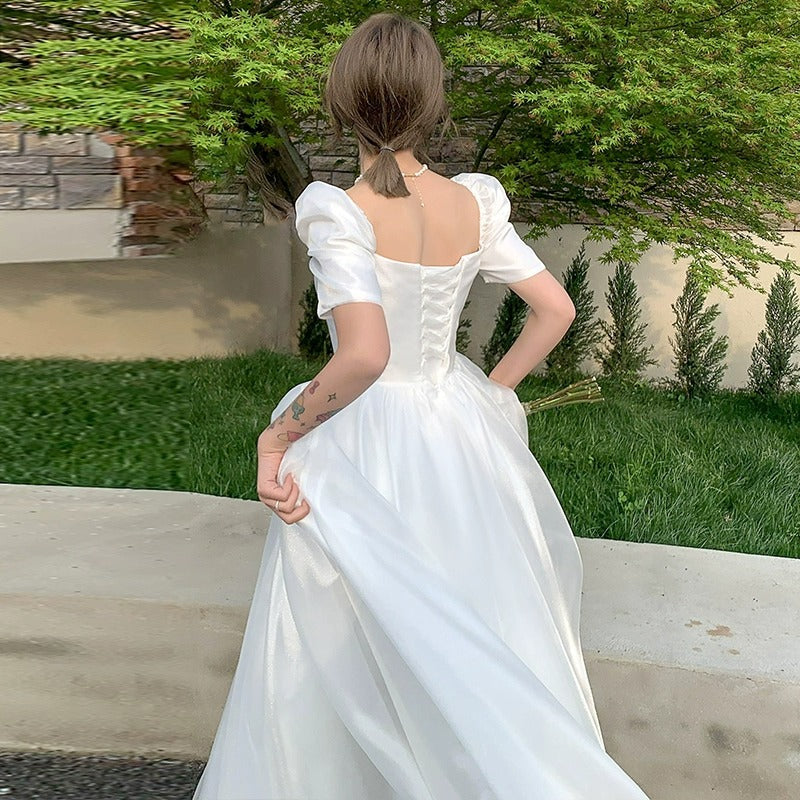 2025 light wedding dress  new bride Mori super fairy simple temperament go out welcome dress dress dress princess style