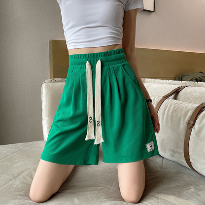 xiangtuibao Summer Exercise Shorts Female New Korean Thin Student Leisure All-Matching Western Style Cool Wide-Leg Half Pants