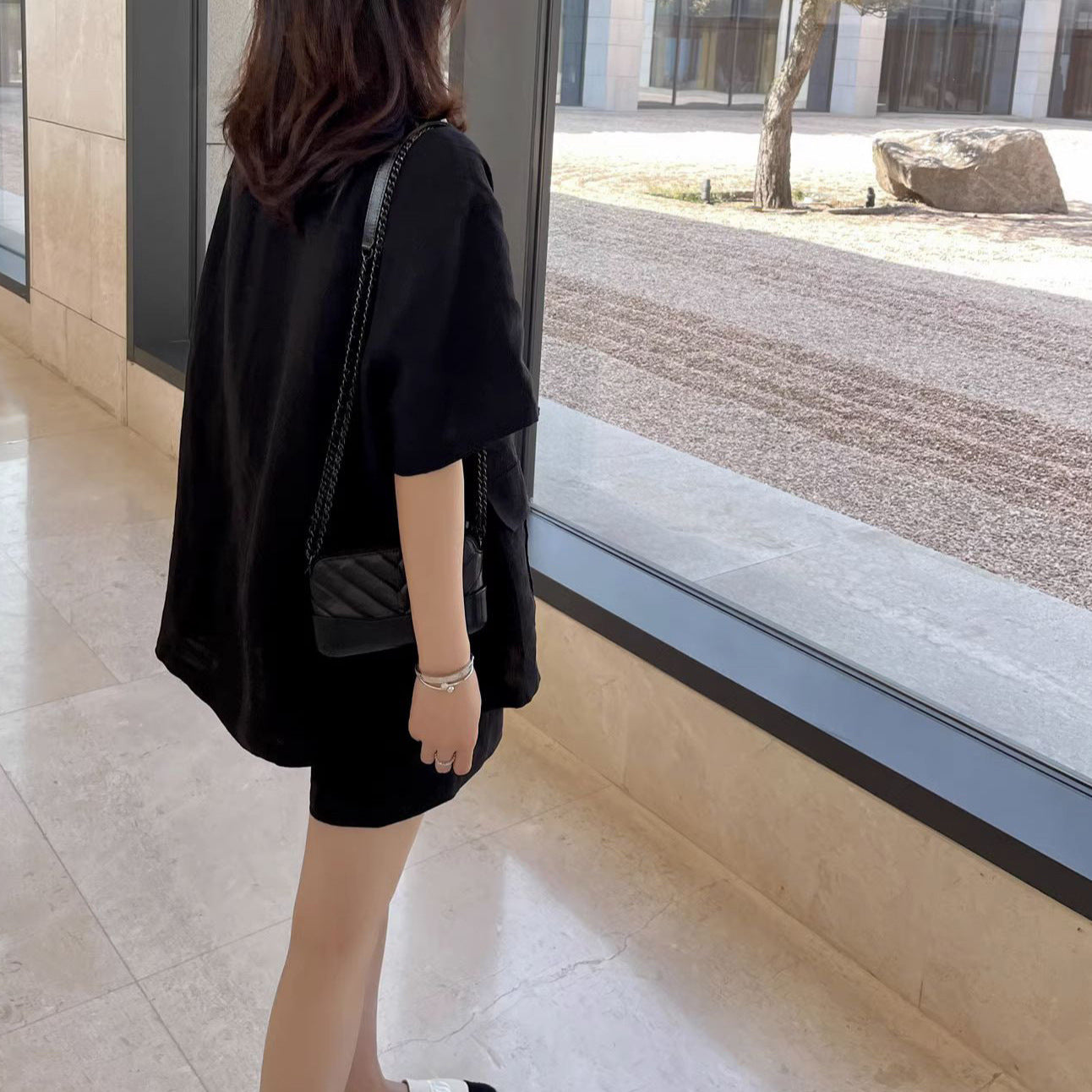 2025 spring and summer pickle green linen short set women's loose lazy style cotton and linen top and shorts two-piece set