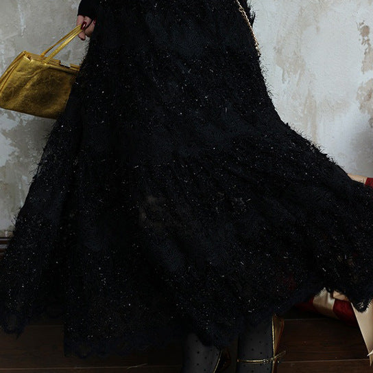 2025 Sleepwalking in Wonderland "Autumn and Winter Skirt Soft Mist Hollow White Lace Skirt