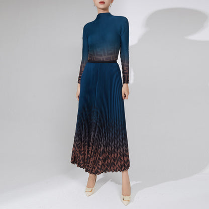 2025 Fashion pleated suit women's autumn clothing high-quality two-piece set processing custom-made 2025 Popular trade big-name women's clothing foundry