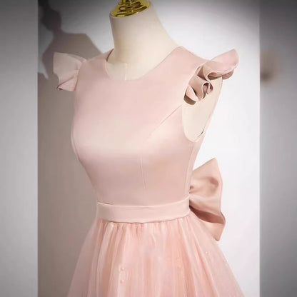 2025 Pink bridesmaid clothes  new wedding sister group dress dress high-end niche summer satin light luxury dress