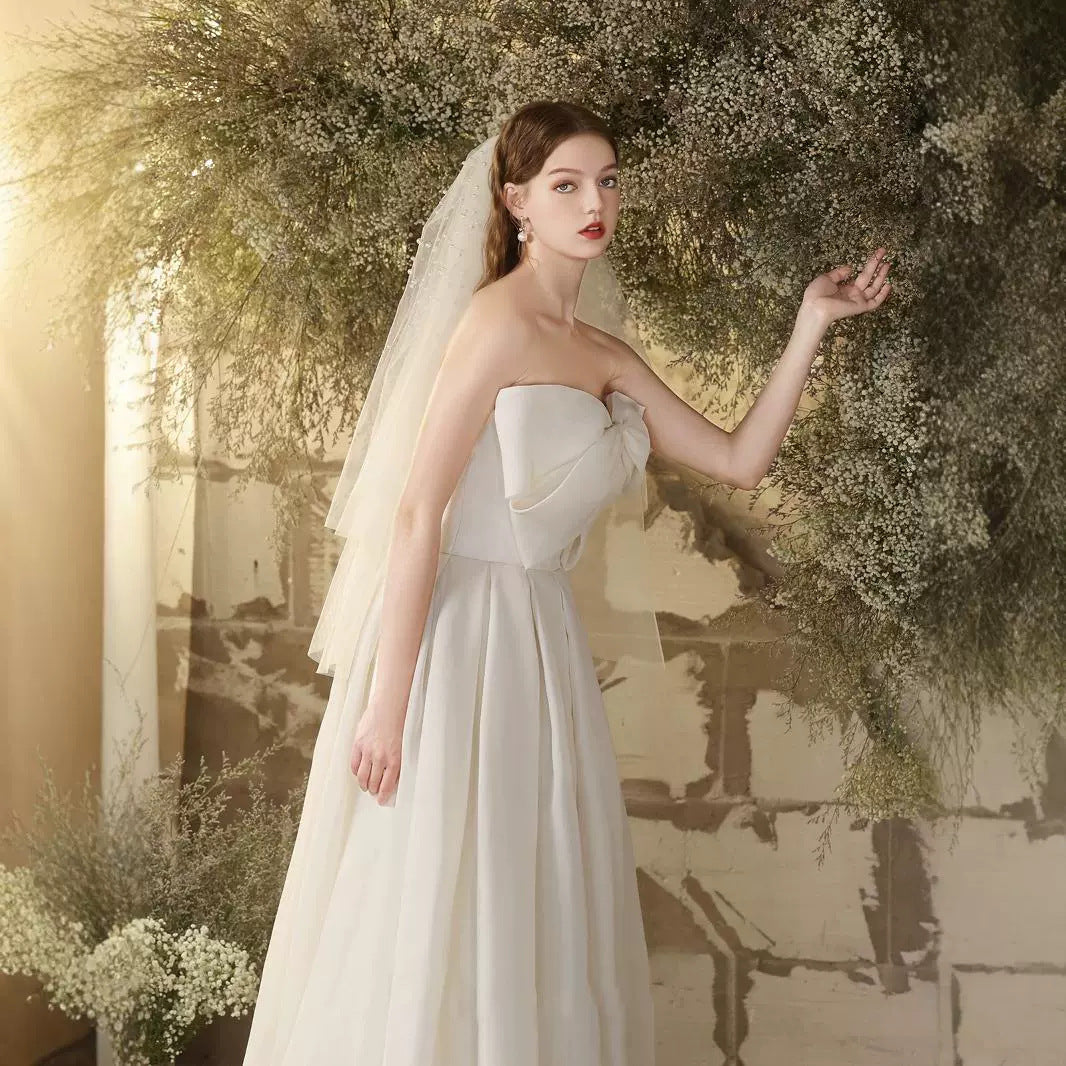 2025 evening dress women's white gauze skirt  bridal morning gown engagement dinner adult haute couture light luxury niche