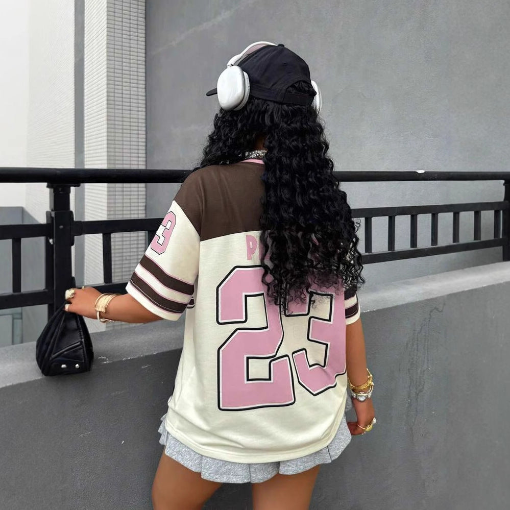 Popular,  summer new women's clothing New Popular trade personality trend street style loose printing T-shirt short sleeve