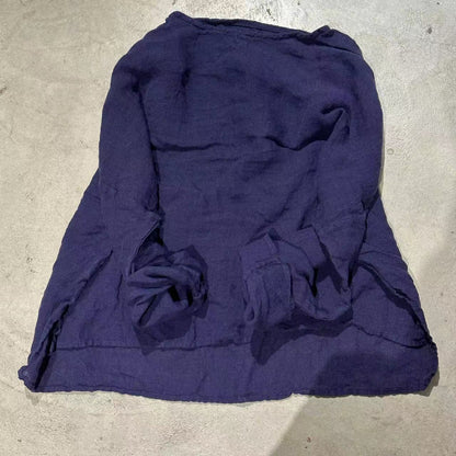 2025    24/1/SN05 Literary and casual yarn-dyed craft linen crew neck pullover