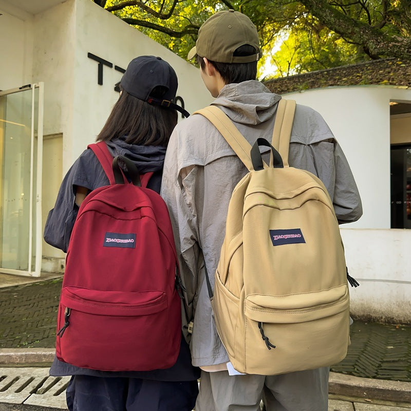 2025 Backpack Men's and Women's Trend Fashion Student Computer Backpack Korean Version Simple Versatile College Style Leisure Travel Backpack