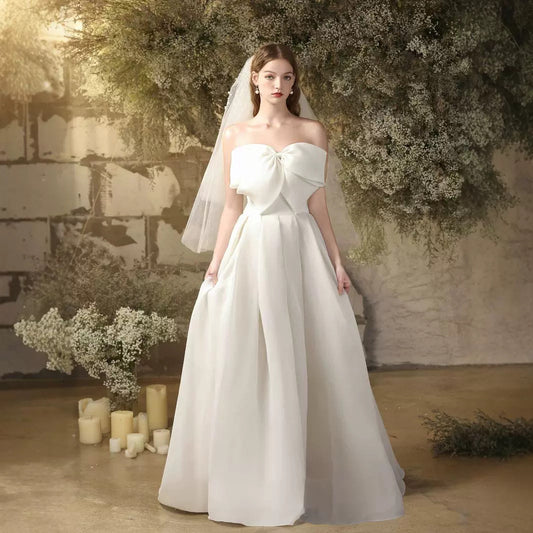 2025 evening dress women's white gauze skirt  bridal morning gown engagement dinner adult haute couture light luxury niche
