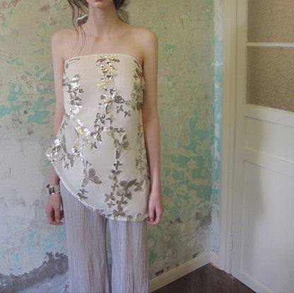 2025 25 Summer New Spice Girls Sequins Butterfly Cardigan Long Dress Shoulder Long Sleeve Top Tube Top Three-piece Set