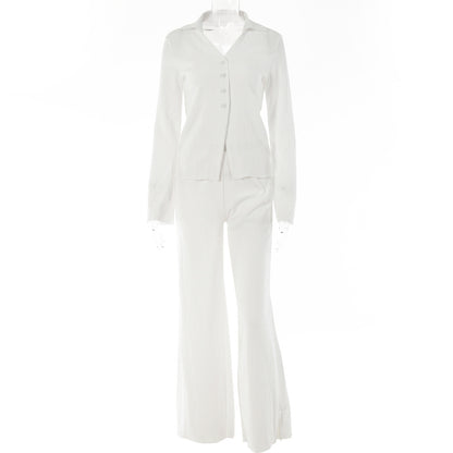 2025 eBay hot summer new fashion suit street shot Internet celebrity lace cardigan top slightly pull loose trousers