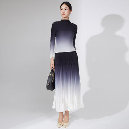 2025 Fashion pleated suit women's autumn clothing high-quality two-piece set processing custom-made 2025 Popular trade big-name women's clothing foundry