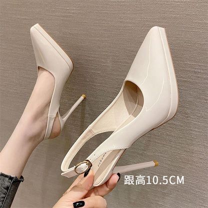 2025 8088C pointed thin heel high heels women's summer new sexy rear empty high heel sandals fairy style Korean version single shoes