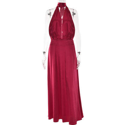 2025 New women's clothing  summer new nightclub style Spice girl evening dress neck backless sexy dress