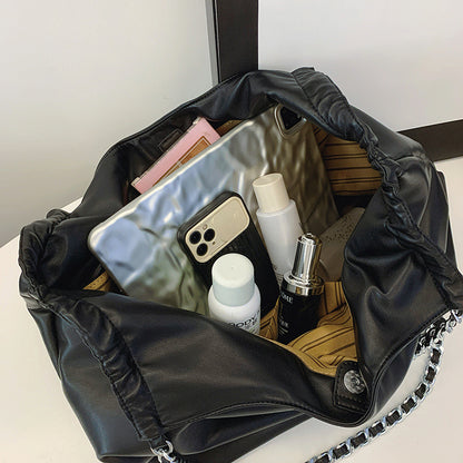 2025 Tote bag popular autumn new soft leather women's bag high-end sense large-capacity casual shoulder bag textured commuter bag