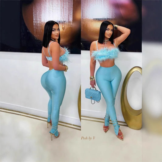 summer new women's clothing New Popular trade personalized sexy wind suspender backless tube top hip trousers set