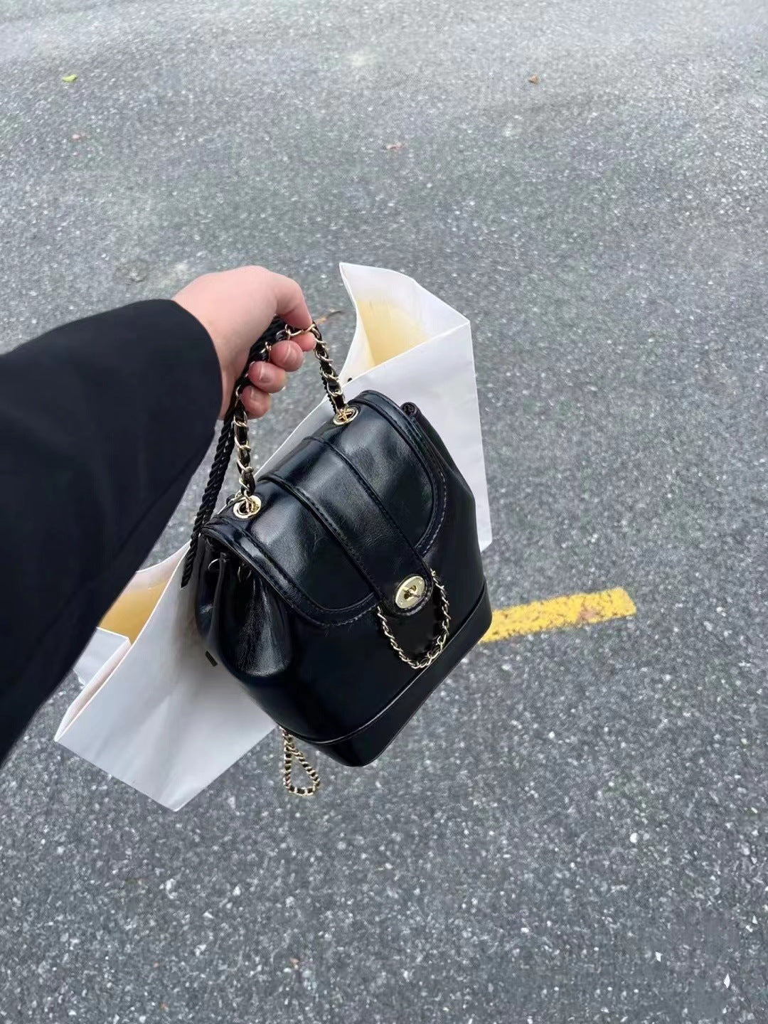 XIANGTUIBAO South Korea Niche Autumn and Winter Mini Chanel Style Chain Backpack Female Ins Blogger Student Oil Wax Leather Shoulder Bag