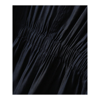 2025 Lapel linen tooling spring and autumn thin trench coat short, khaki navy blue  new spring women's clothing