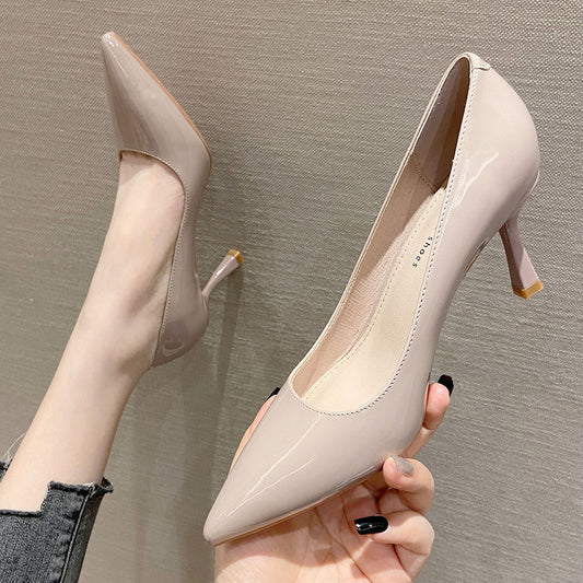 2025 775-15B simple solid color pointed stiletto high heels spring 2025 new fairy style high heels single shoes women