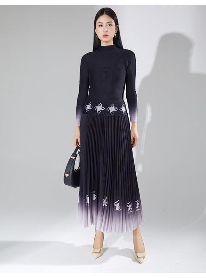 2025 Fashion pleated suit women's autumn clothing high-quality two-piece set processing custom-made 2025 Popular trade big-name women's clothing foundry