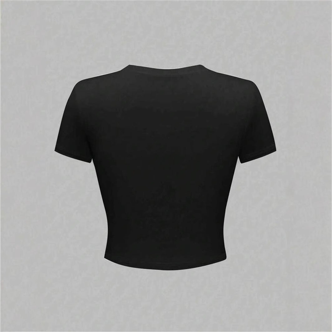 summer new women's clothing New Popular trade fashion trend printing slim-fitting short T-shirt short sleeve