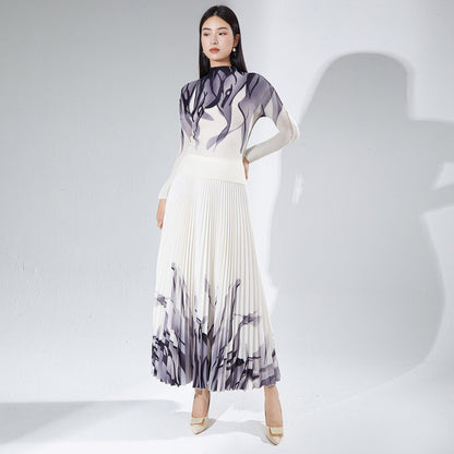 2025 Fashion pleated suit women's autumn clothing high-quality two-piece set processing custom-made 2025 Popular trade big-name women's clothing foundry