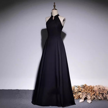 2025 Black evening dress female  new  high sense adult piano performance cello solo performance graduation