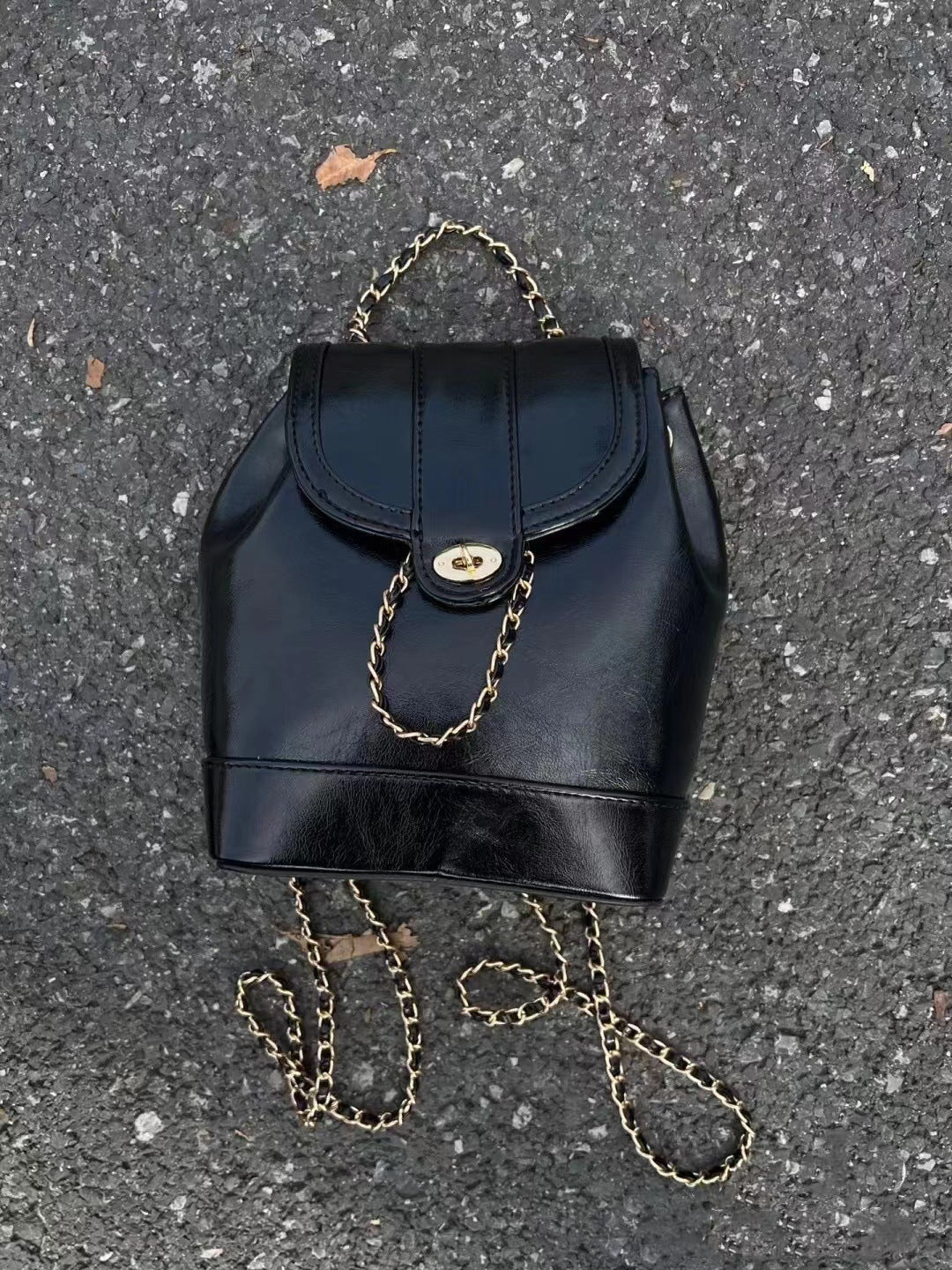XIANGTUIBAO South Korea Niche Autumn and Winter Mini Chanel Style Chain Backpack Female Ins Blogger Student Oil Wax Leather Shoulder Bag