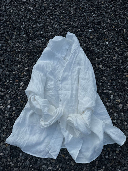2025  Su Nian Weiyang 23/11 See you again, loose thickened ramie turtleneck cardigan button shirt in autumn and winter