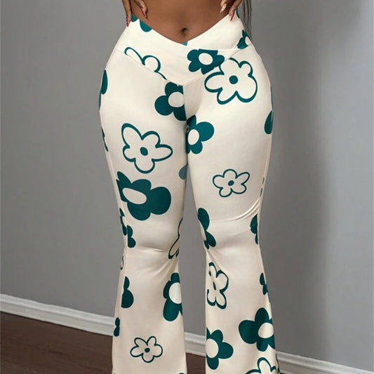 summer new women's clothing New Popular trade casual printing slim-fit hip-wrapped casual trousers
