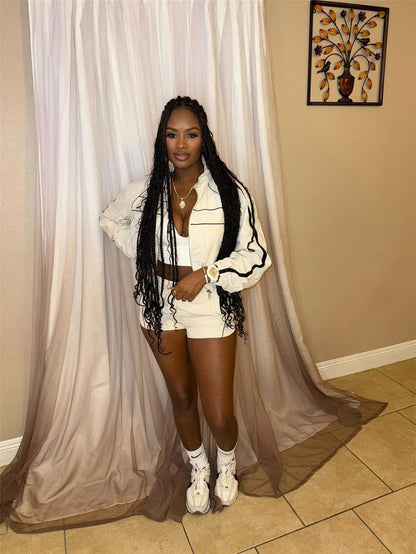 Popular,  summer new women's clothing New Popular trade fashion sports style jacket hip shorts set wholesale