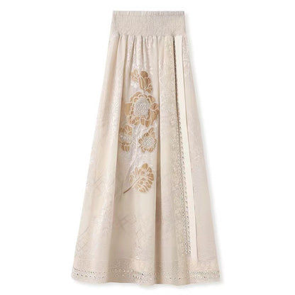 2025 Customized  spring and summer new Chinese style light luxury stand-up collar embroidered sleeveless sequins loose vest dress set