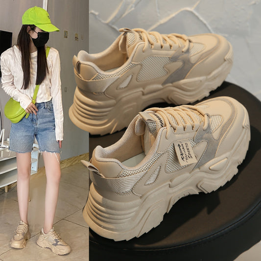2025  ins Korean version of the new dad shoes for women  spring student versatile sports shoes street shooting casual heightening shoes K819