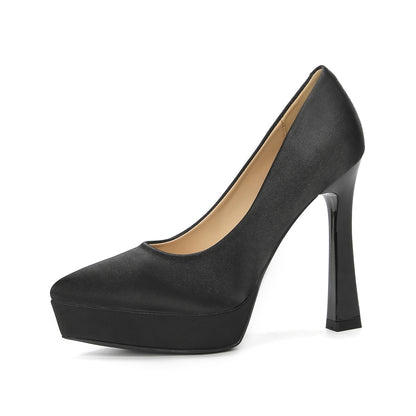2025 125-3 Sexy waterproof table pointed head thin heel high heels women's 2025 women's winter not tired feet suede super high heel single shoes