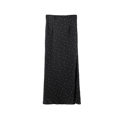 2025 THE MIND Tencel linen floral skirt 2025 summer new high waist thin versatile A-shaped skirt 019AX