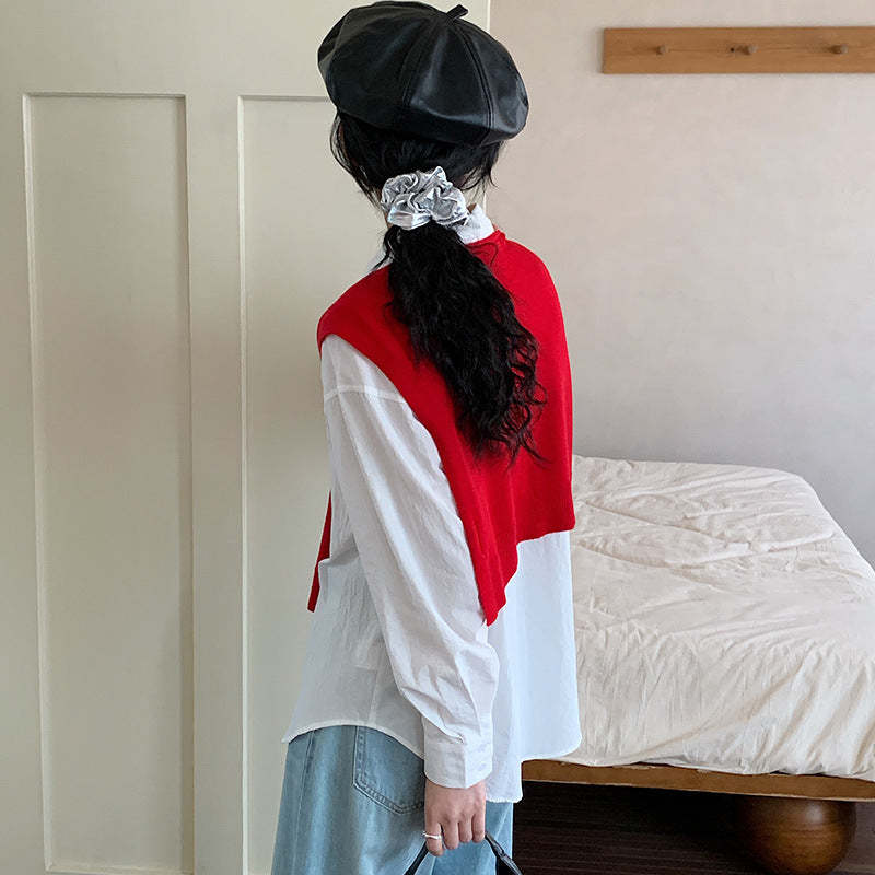 [Customized] Shirt girl  spring new high-count pure cotton white medium and long shirt commuting lazy wind