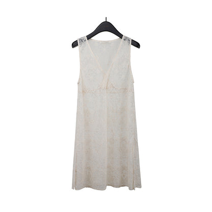 2025 THE MIND lace hollow blouse 2025 summer new design sense niche stacking suspender skirt 020AX