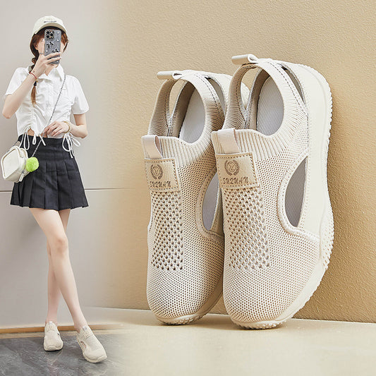 2025  ins Korean version of flying woven shoes  summer new student sports shoes mesh breathable fitness running casual K1506