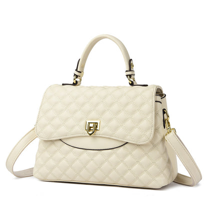 2025 Bag Autumn Women's popular Rhombus Embroidery Thread Bag Fashion Temperament Handbag Atmospheric Middle-aged Mom Bag One piece is sent on behalf of others