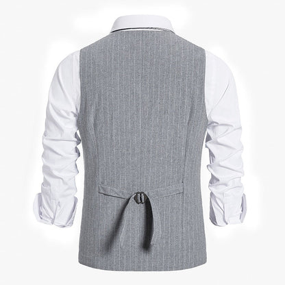 xiangtuibao Striped Vests Men Suit Vest Classic Black Business Vest Waistcoat Men Single Breasted Vests British Blazer for Men Sleeveless