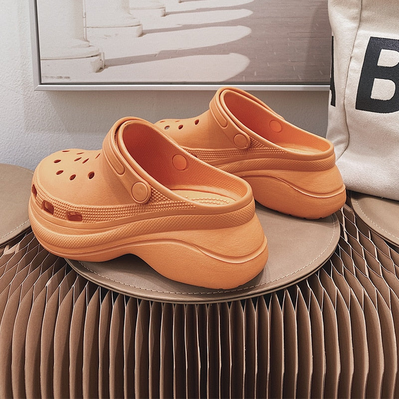Summer Women Croc Clogs Platform Garden Shoe Sandals Height Increasing Slippers Slip On For Girl Beach Shoes Fashion Lady Slides