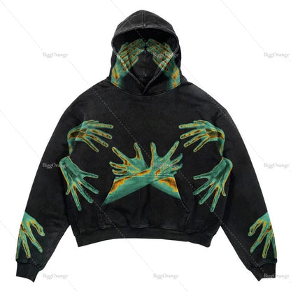 xiangtuibao Oversized Letter Print Streetwear High Quality Zip Hoodie Vintage High Street Sweatshirt Goth Harajuku Jacket Y2k Hoodies Men