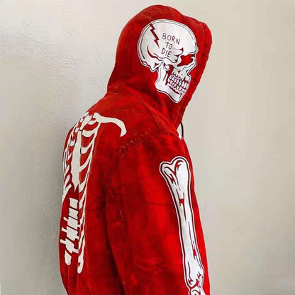 xiangtuibao Y2k Women Gothic zipper hoodie Sweatshirt women and men  bulk items wholesale lots tops red couple trend Harajuku punk clothing